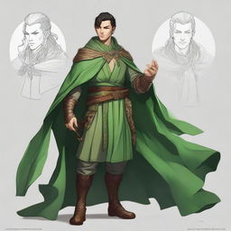 Create a detailed and stunning character art of a handsome Yuan-Ti character for a Dungeons & Dragons commission