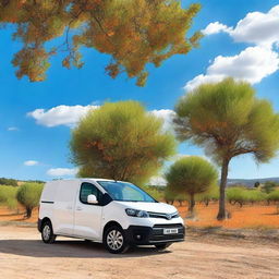 A white Toyota Proace City parked in a Valencian countryside