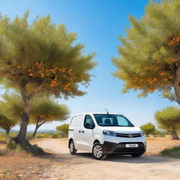 A white Toyota Proace City parked in a Valencian countryside