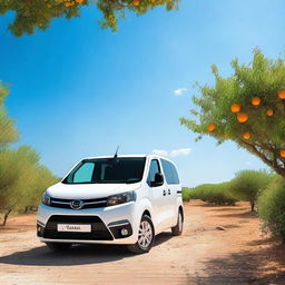 A white Toyota Proace City parked in a Valencian countryside