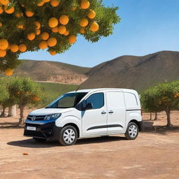 A white Toyota Proace City parked in a rural Valencian town