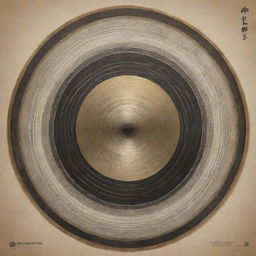 A visually engaging poster promoting a gong event. Features a range of beautifully drawn gongs of different sizes with sound waves emanating from them, set against a serene background with a meditative ambiance.