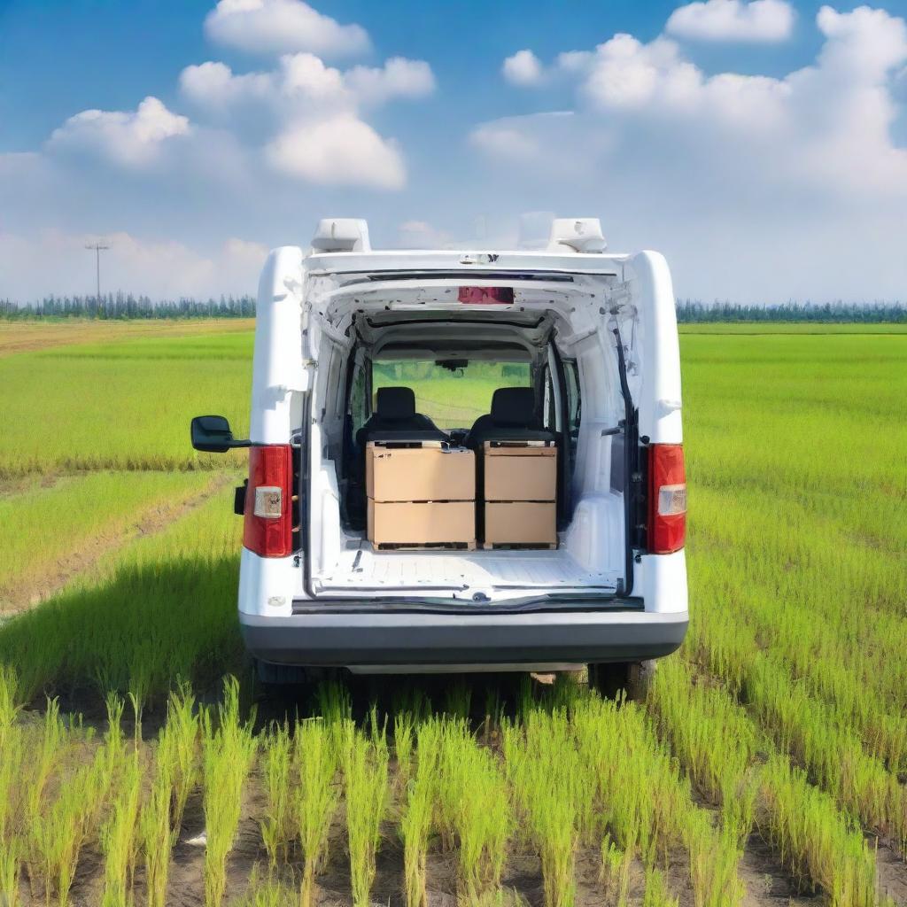 A white Toyota Proace City cargo van with farming tools inside