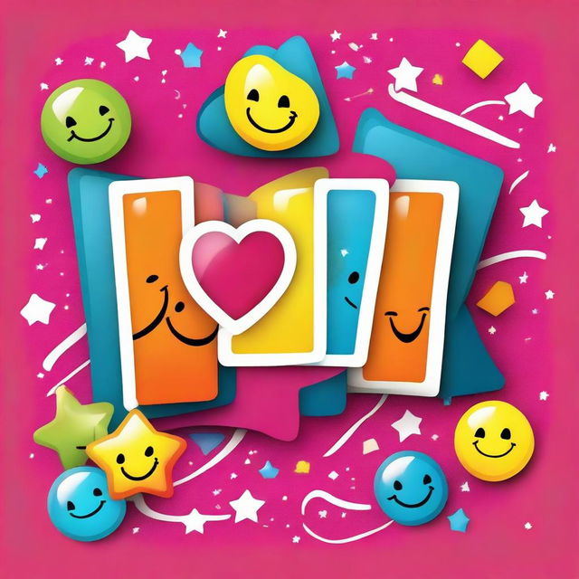 A friendly greeting image with the word 'hai' in a cheerful and colorful font, surrounded by fun and playful decorations like stars, hearts, and smiley faces