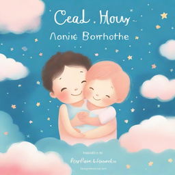 A heartwarming book cover featuring a child and a baby