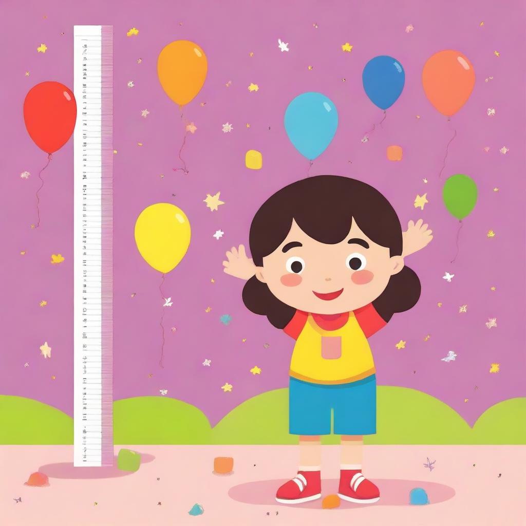 An image showing the measure of height on a child