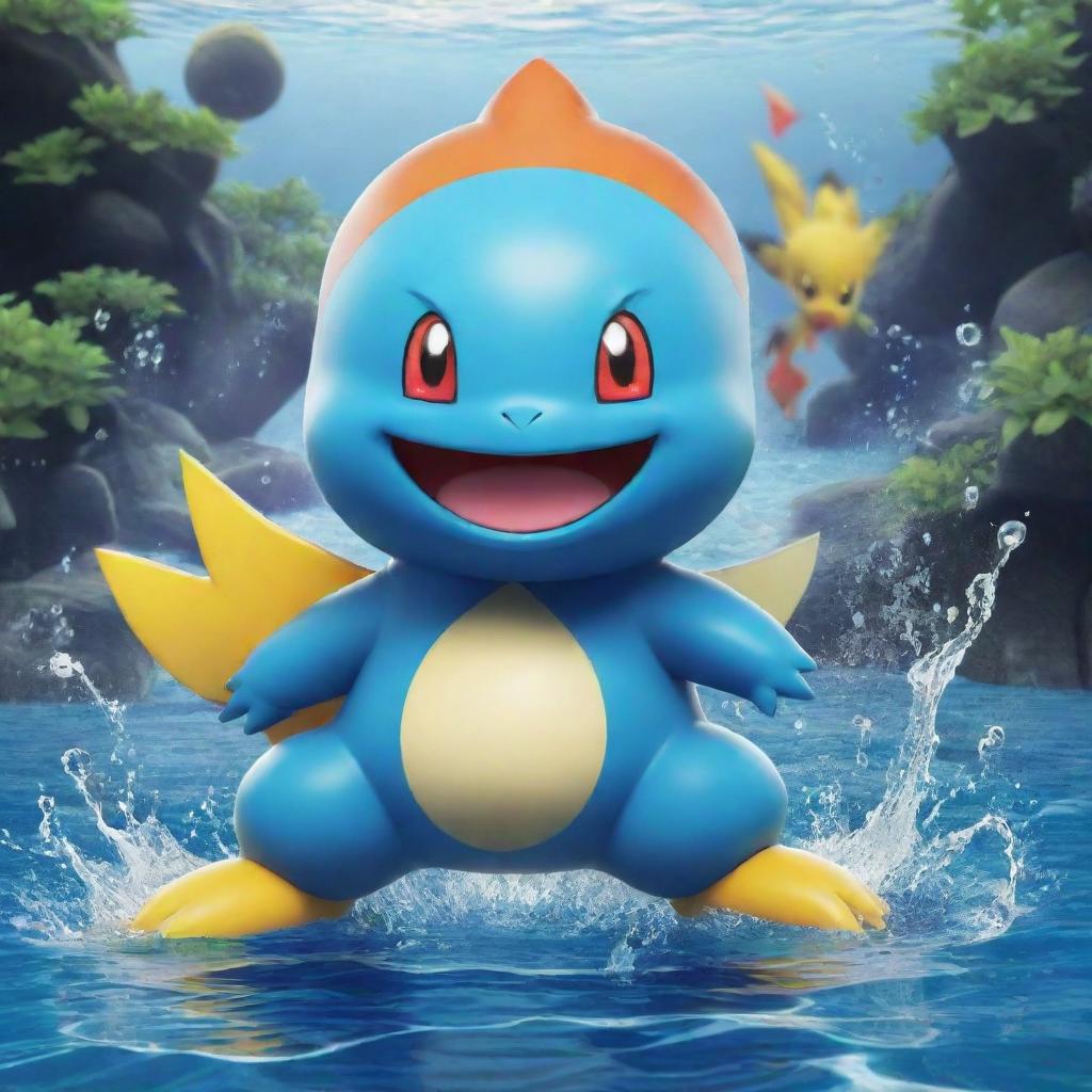 Generate a colorful, inventive and original Pokemon character that embodies the water and poison types.