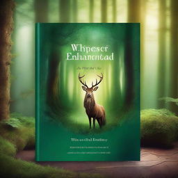 Create a captivating book cover featuring an enchanting forest with mystical creatures