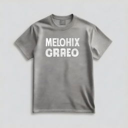 A grey t-shirt with the text 'Melhor Geração' printed on it