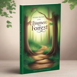 Create a captivating book cover with an enchanting forest scene, featuring a mysterious pathway leading into the woods