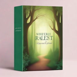 Create a captivating book cover with an enchanting forest scene, featuring a mysterious pathway leading into the woods