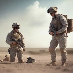 A dynamic and engaging image showcasing a fundraising campaign for 3D printers for the army