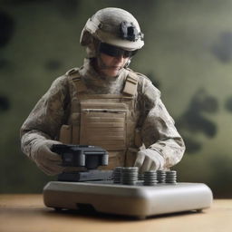 A dynamic and engaging image showcasing a fundraising campaign for 3D printers for the army