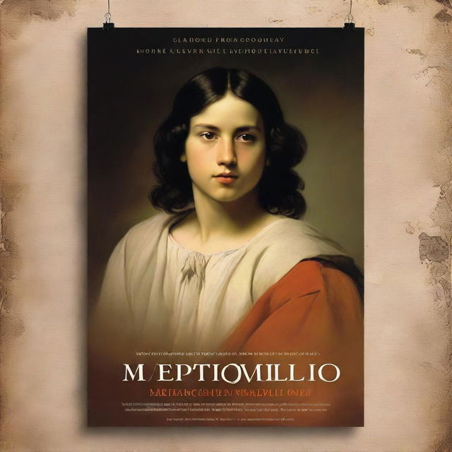 Create a movie poster with an invented title for a film about the works of Bartolomé Esteban Murillo