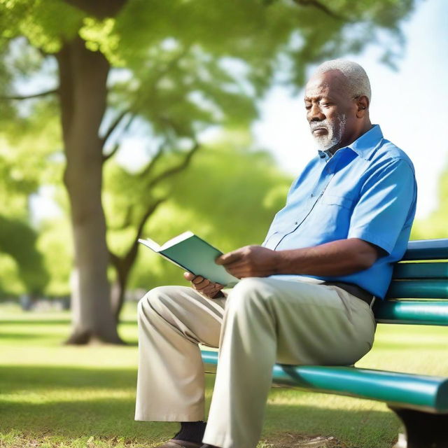 A retired security guard enjoying his time in a peaceful park