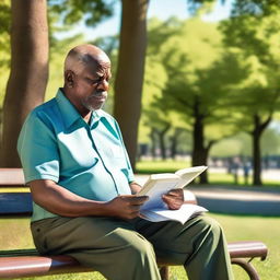 A retired security guard enjoying his time in a peaceful park