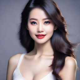 Create an image of an attractive woman with an Asian appearance