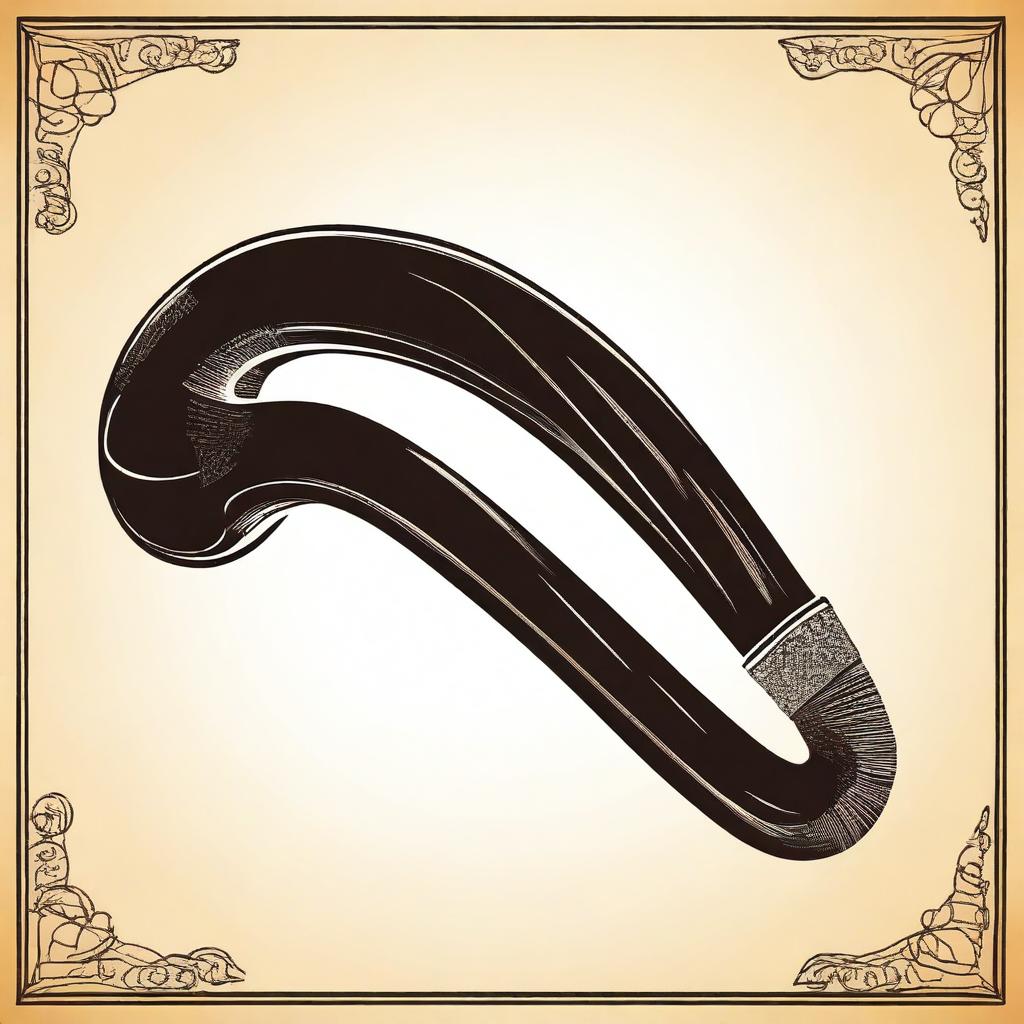 Create a detailed vector illustration of a shofar, which is a ram's horn traditionally used in Jewish religious ceremonies