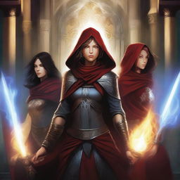 In the magical kingdom of Eldoria, a young mage named Elara, a warrior named Kael, and a strategist named Aric join forces to confront the Vortex of Shadows, an ancient entity of destruction