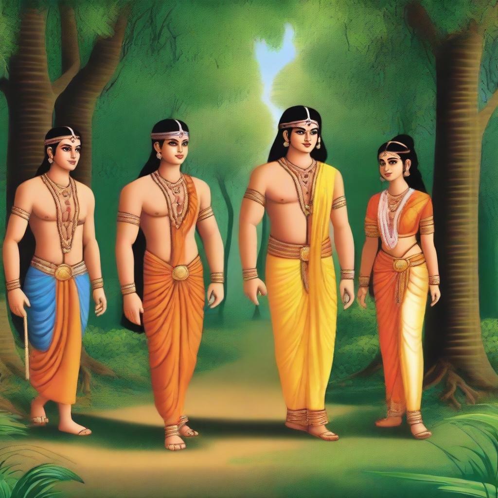 Ram, Laxman, and Sita ji are embarking on a journey to the forest, accompanied by managers