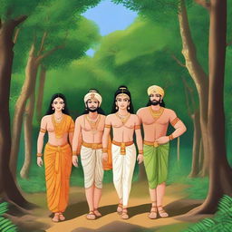 Ram, Laxman, and Sita ji are embarking on a journey to the forest, accompanied by managers