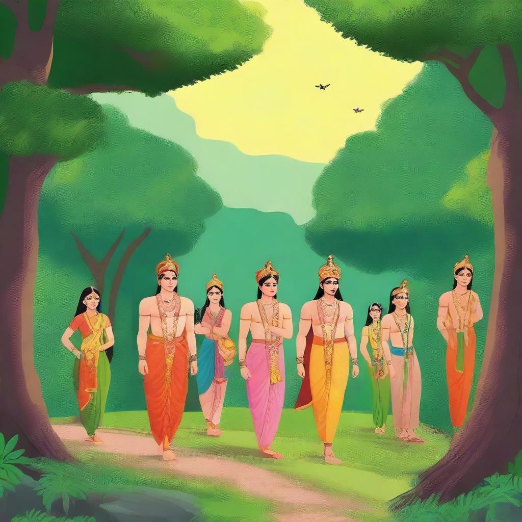 Ram, Laxman, and Sita ji are embarking on a journey to the forest, accompanied by 10 managers