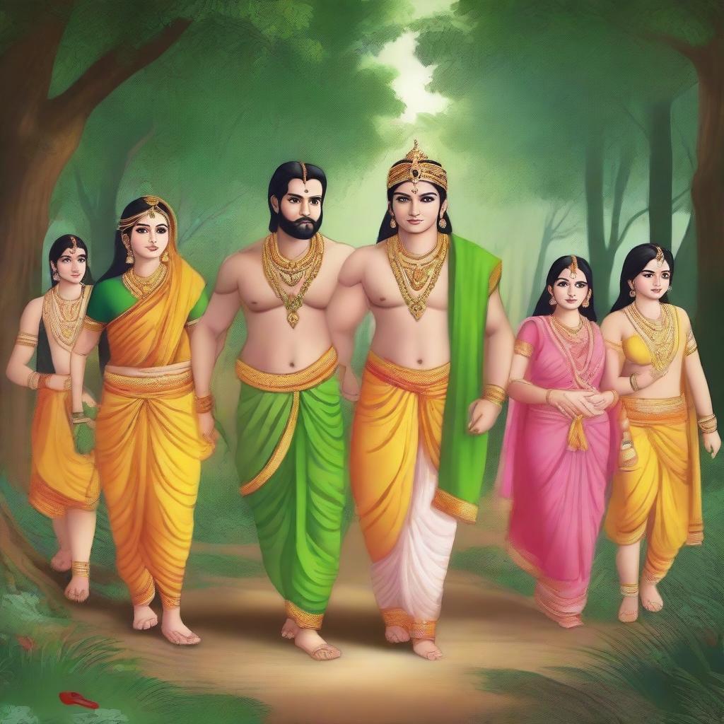 Ram, Laxman, and Sita ji are embarking on a journey to the forest, accompanied by 10 managers