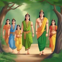 Ram, Laxman, and Sita ji are embarking on a journey to the forest, accompanied by 10 managers