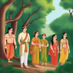 Ram, Laxman, and Sita ji are embarking on a journey to the forest, accompanied by 10 managers