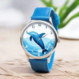 A stylish wristwatch with a dolphin theme