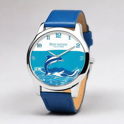 A stylish wristwatch with a dolphin theme