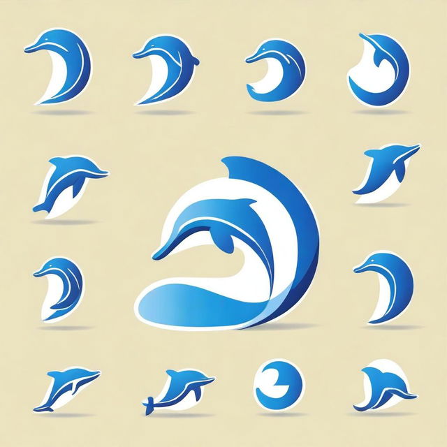 A creative design where various numbers are transformed into dolphin symbols