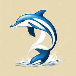 An artistic illustration where the number 3 is morphing into a dolphin