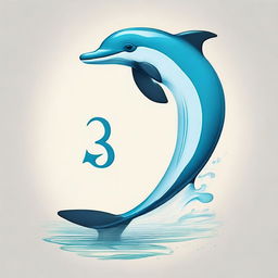 An artistic illustration where the number 9 is morphing into a dolphin