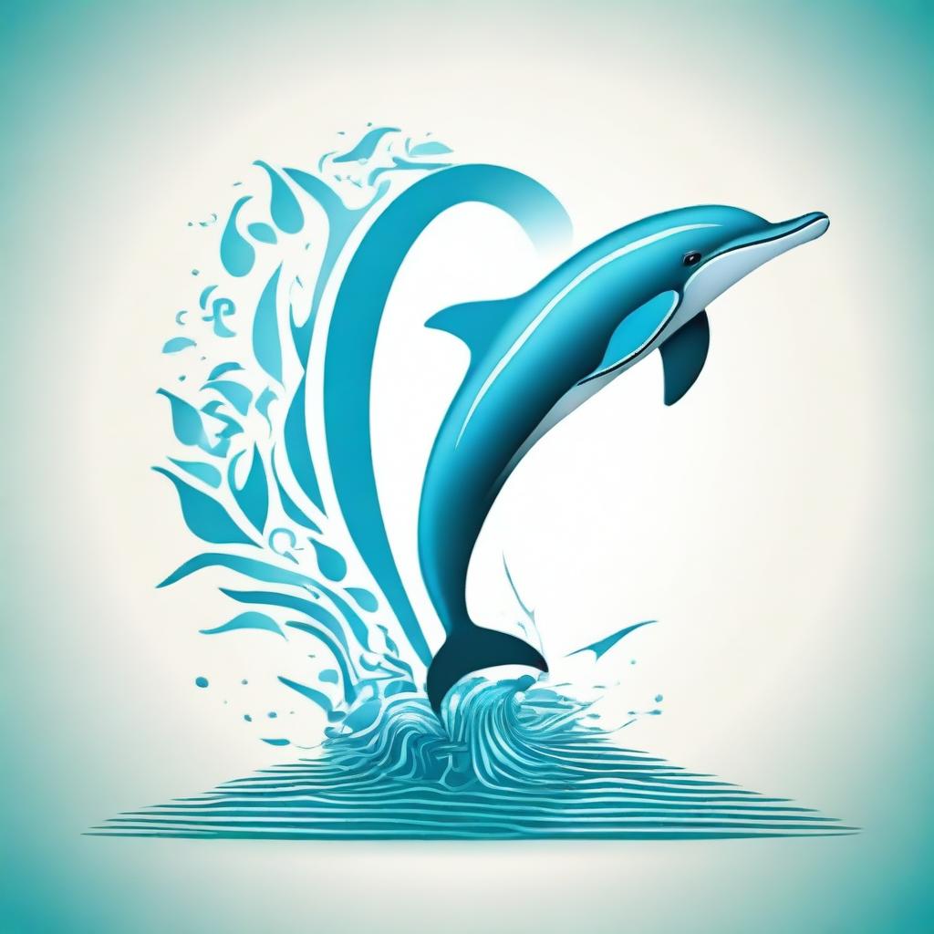 An artistic illustration where the number 12 is morphing into a dolphin