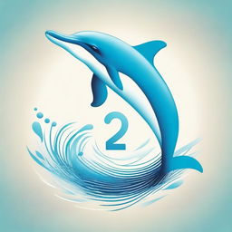 An artistic illustration where the number 12 is morphing into a dolphin