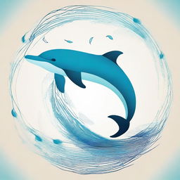 An artistic illustration where the number 6 is morphing into a dolphin