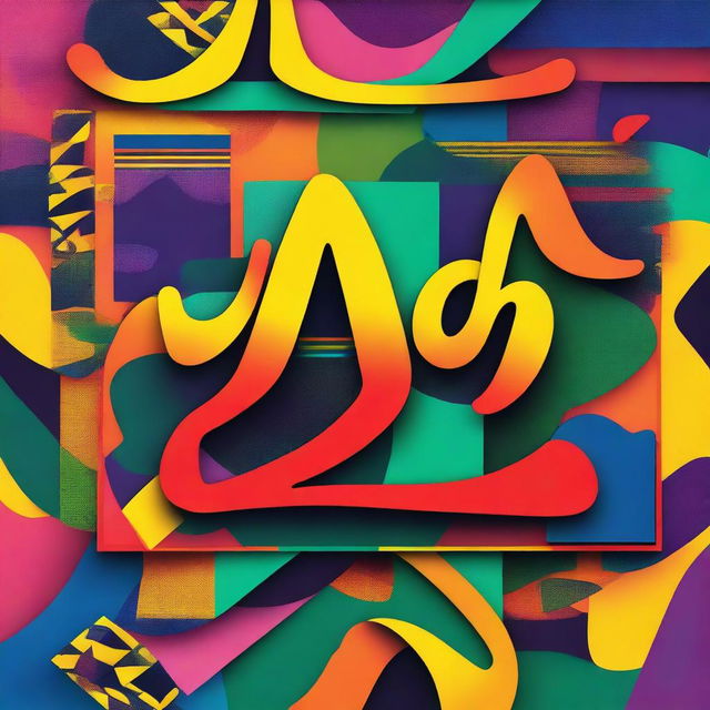 A vibrant and colorful abstract image with the word 'jah' prominently displayed in the center