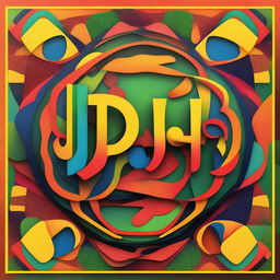 A vibrant and colorful abstract image with the word 'jah' prominently displayed in the center
