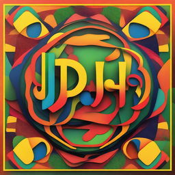 A vibrant and colorful abstract image with the word 'jah' prominently displayed in the center