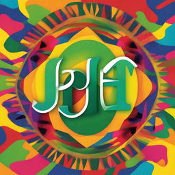 A vibrant and colorful abstract image with the word 'jah' prominently displayed in the center