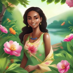 A beautiful and serene image of Malaika, featuring vibrant colors and a peaceful atmosphere