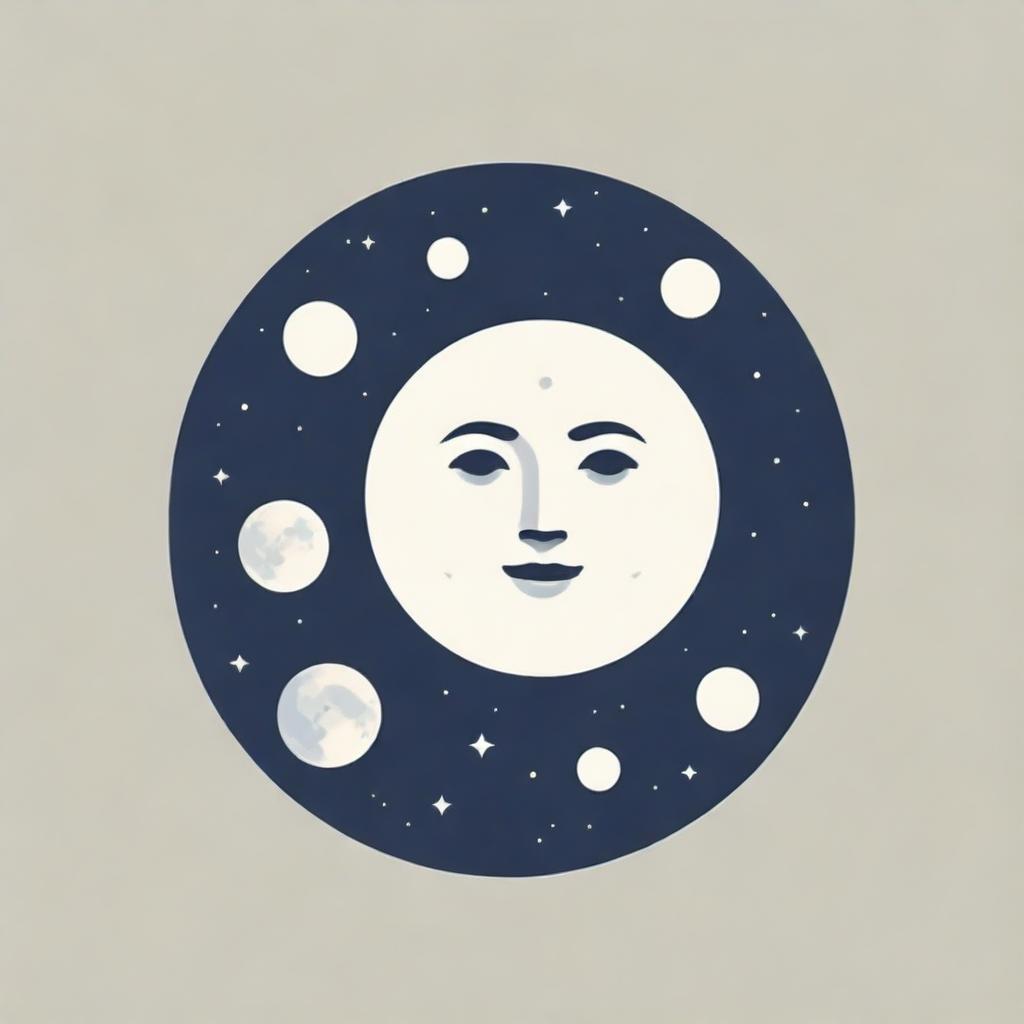 A logo featuring the various phases of the moon, arranged in a circular pattern.