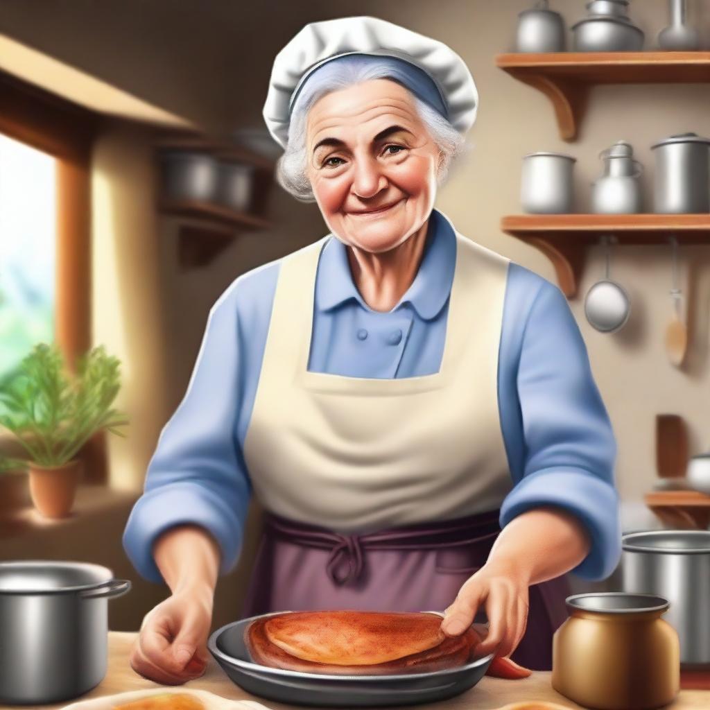 A portrait of a character: an elderly cook