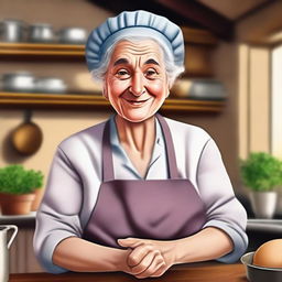 A portrait of a character: an elderly cook