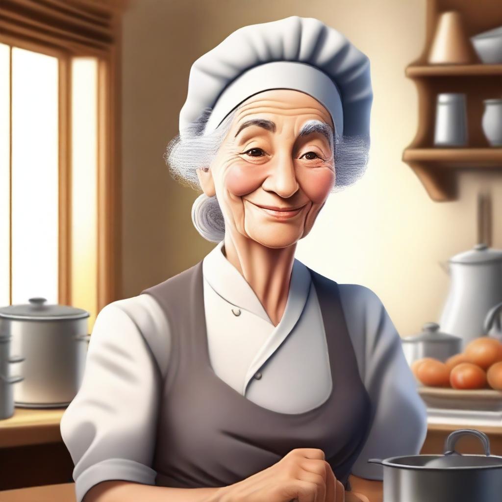 A portrait of a character: an elderly cook