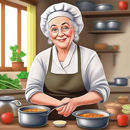 A portrait of a character: an elderly cook