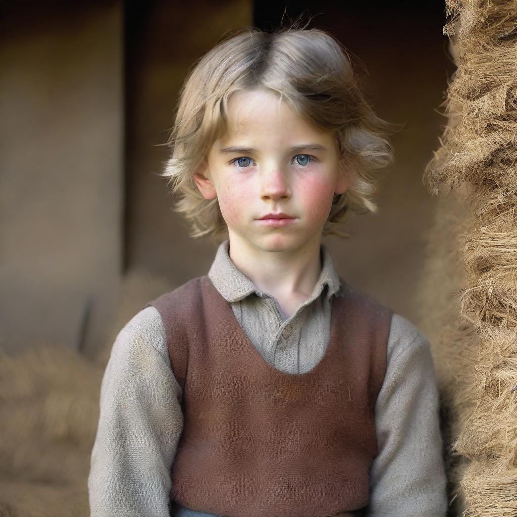 A portrait of a character: a young stable boy