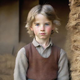 A portrait of a character: a young stable boy