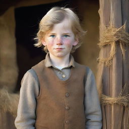 A portrait of a character: a young stable boy